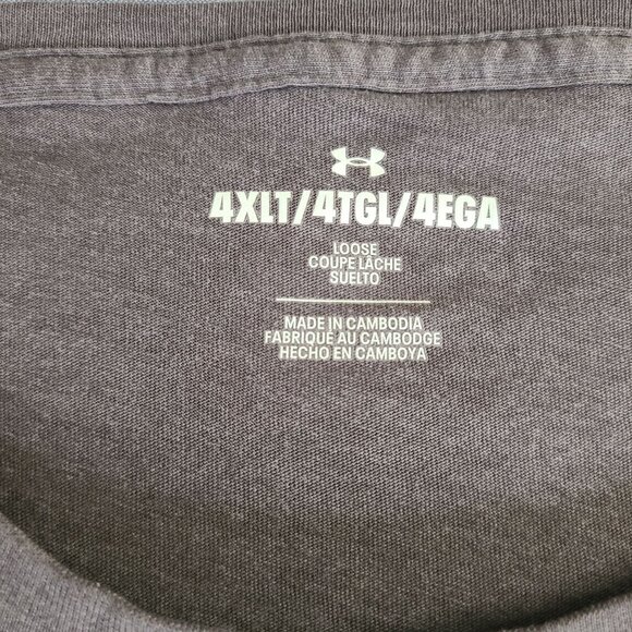 Under Armour Men's 4XLT Loose Fit Crew Neck Gray Short Sleeve T-Shirt - Picture 3 of 9